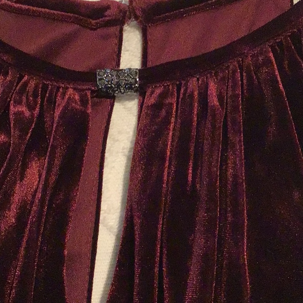 Oleg Cassini velvet wine mother of bride  / groom dress. NWT. Size 4 - Picture 6 of 13